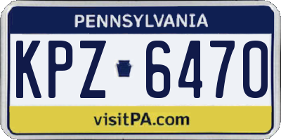 PA license plate KPZ6470