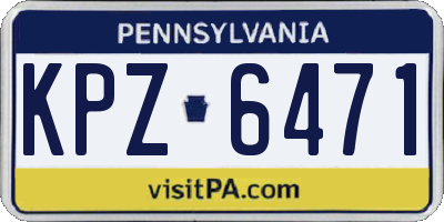 PA license plate KPZ6471