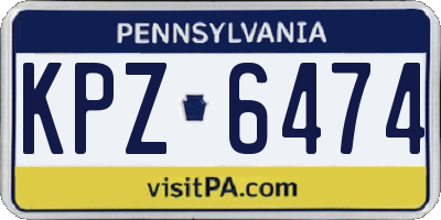 PA license plate KPZ6474