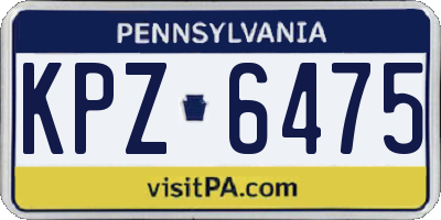 PA license plate KPZ6475