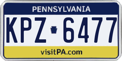 PA license plate KPZ6477