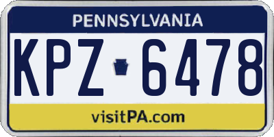 PA license plate KPZ6478