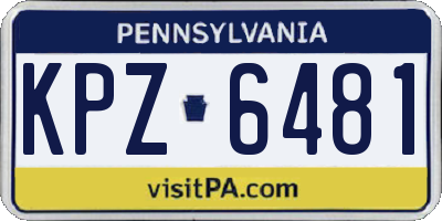 PA license plate KPZ6481