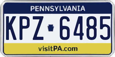 PA license plate KPZ6485