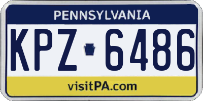 PA license plate KPZ6486