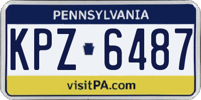 PA license plate KPZ6487