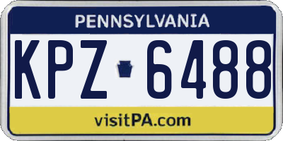PA license plate KPZ6488