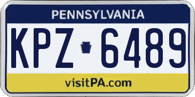 PA license plate KPZ6489