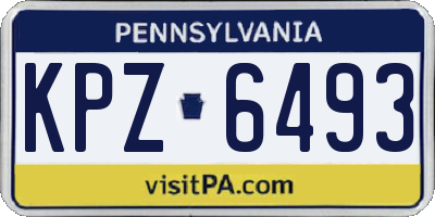 PA license plate KPZ6493