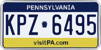 PA license plate KPZ6495