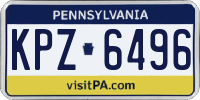 PA license plate KPZ6496
