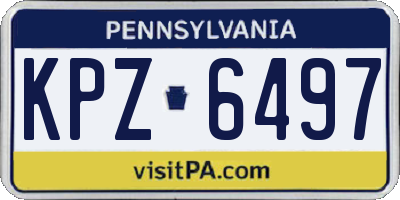 PA license plate KPZ6497