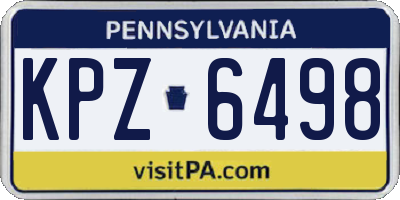 PA license plate KPZ6498
