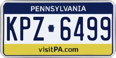 PA license plate KPZ6499