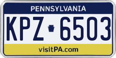PA license plate KPZ6503