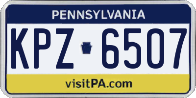 PA license plate KPZ6507