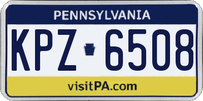 PA license plate KPZ6508