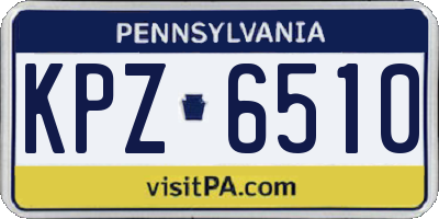 PA license plate KPZ6510