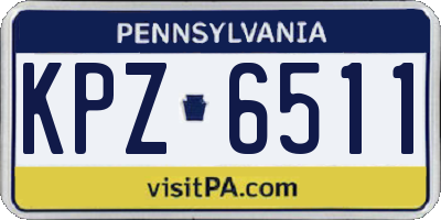 PA license plate KPZ6511