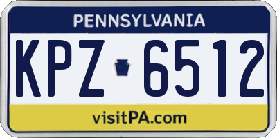 PA license plate KPZ6512