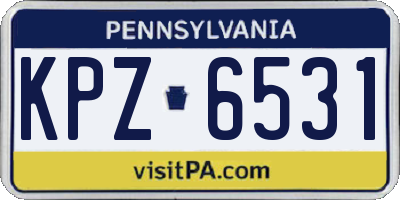 PA license plate KPZ6531