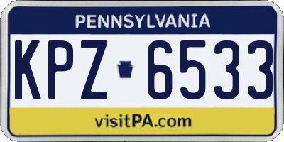 PA license plate KPZ6533