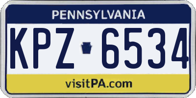 PA license plate KPZ6534