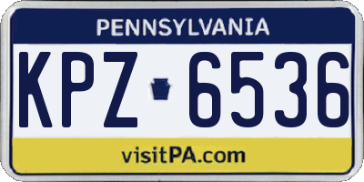 PA license plate KPZ6536