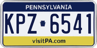 PA license plate KPZ6541