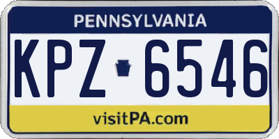 PA license plate KPZ6546
