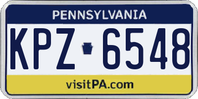 PA license plate KPZ6548