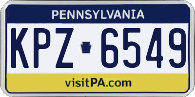PA license plate KPZ6549