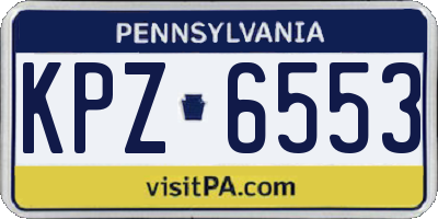 PA license plate KPZ6553