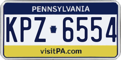 PA license plate KPZ6554