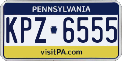 PA license plate KPZ6555