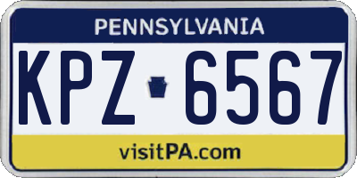 PA license plate KPZ6567