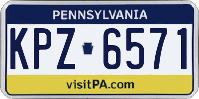 PA license plate KPZ6571