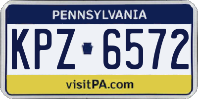 PA license plate KPZ6572