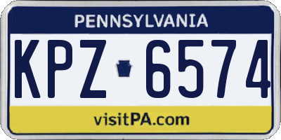 PA license plate KPZ6574