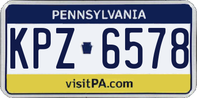 PA license plate KPZ6578