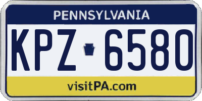 PA license plate KPZ6580