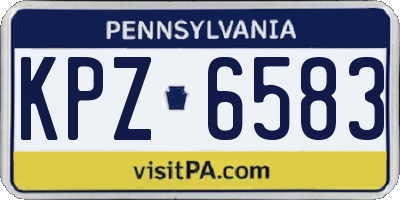 PA license plate KPZ6583