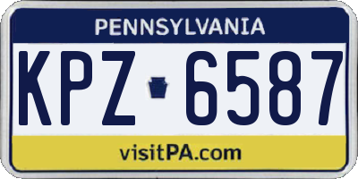 PA license plate KPZ6587