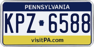 PA license plate KPZ6588