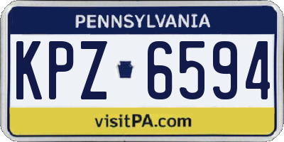 PA license plate KPZ6594