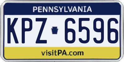 PA license plate KPZ6596