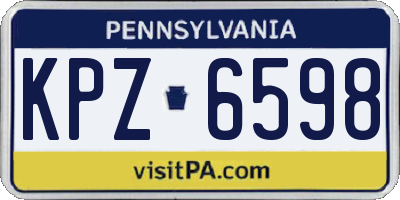 PA license plate KPZ6598
