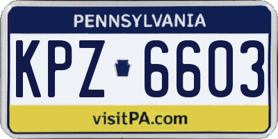 PA license plate KPZ6603