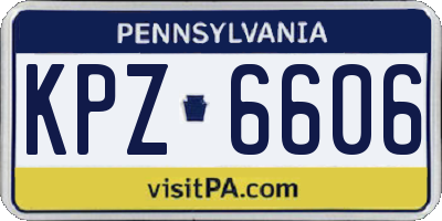 PA license plate KPZ6606