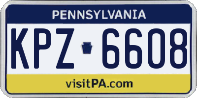 PA license plate KPZ6608